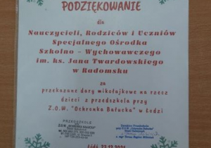 Podziękowanie