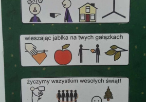 Życzenia bożonarodzeniowe w formie symboli AAC